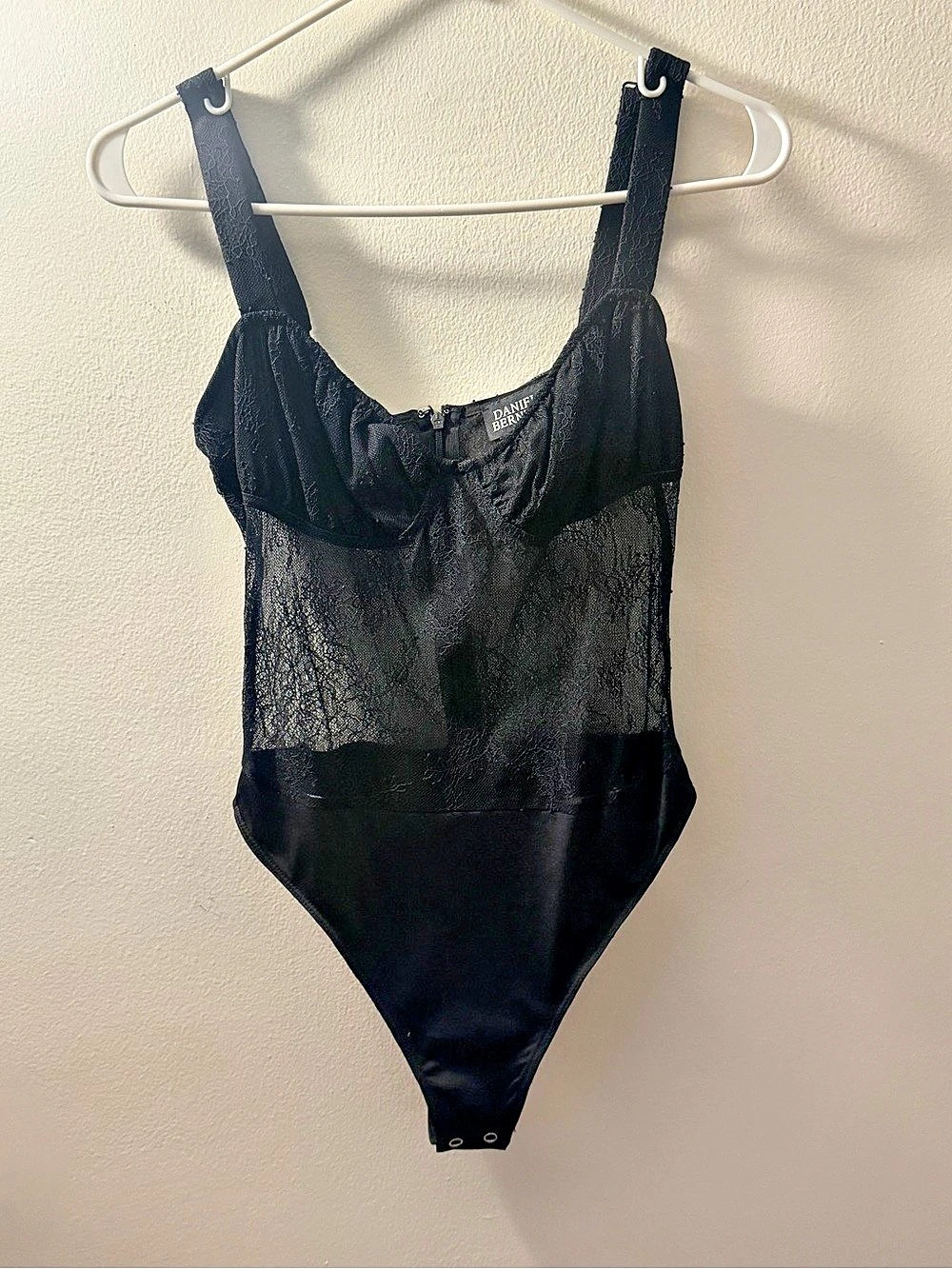 Danielle Bernstein Lace Bodysuit Black Like New